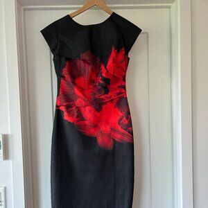 Black & Red Floral Dress Vanessa Gounden London  – US 4 / EU 36